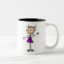 Chiffre tasse de bâton de fille