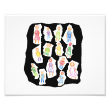 Chiffres colorés de personnes dessinant le papier  photo d’art