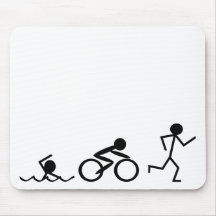 Chiffres de bâton de triathlon tapis de souris