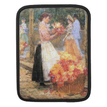 Childe Hassam - la femme vend des fleurs Poches Pour iPad