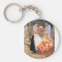 Childe Hassam - la femme vend des fleurs Porte-clés