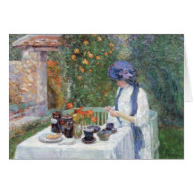 Childe Hassam - le service à thé de Terre-Cuits Carte De Vœux