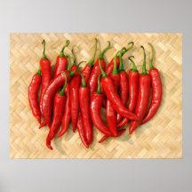 chilis d'un rouge ardent posters