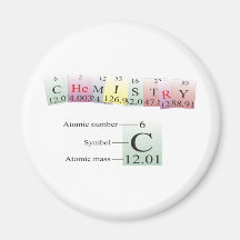 Chimie écrite avec des éléments aimant pour réfrigérateur