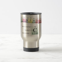 Chimie écrite avec des éléments tasses à café