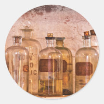 Chimiste - acide mortel autocollant rond