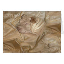 Chinois Shar Pei camouflé dans les rides Cartes De Vœux