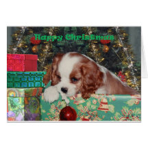 Chiot de Noël de Blenheim Cartes De Vœux