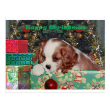 Chiot de Noël de Blenheim Cartes Postales