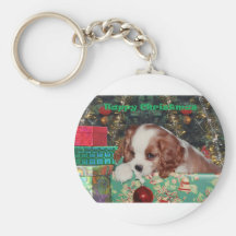 Chiot de Noël de Blenheim Porte-clefs