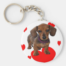Chiot de TECKEL avec des coeurs Porte-clefs