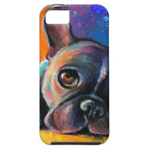 Chiot lunatique mignon Novikova de chien de bouled Coque iPhone 5 Case-Mate
