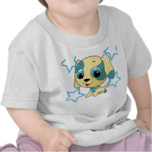 Chiot mignon avec des étoiles t-shirts