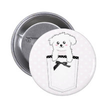 Chiot mignon de poche badges