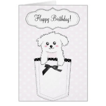 Chiot mignon de poche carte de vœux