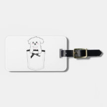 Chiot mignon de poche étiquettes de bagages