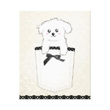 Chiot mignon de poche impression sur toile