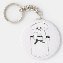 Chiot mignon de poche porte-clefs