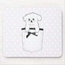 Chiot mignon de poche tapis de souris