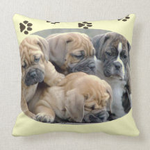 "Chiots de chien de Taureau de l'anglais " Coussin