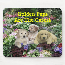 Chiots de golden retriever dans le jardin Mousepad Tapis De Souris