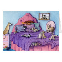 Chiots et chiens mignons de CARTE de partie de Sle