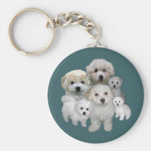 Chiots Keychain de Bichon Frise Porte-clé