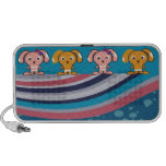 chiots mignons de fille et de garçon haut-parleurs portables
