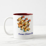 Chiots vintages avec la tasse de drapeaux