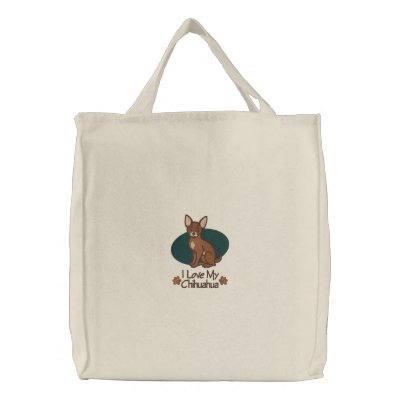 Chiwawa d'amour sac fourre-tout brodé Chiwawa d'amour sac fourre-tout brodé