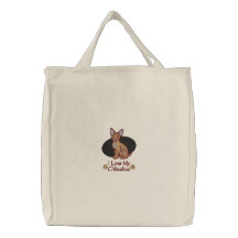 Chiwawa d'amour sac fourre-tout brodé