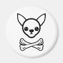 Chiwawa et os (editable) aimants pour réfrigérateur