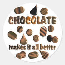 Chocolat Autocollants Ronds