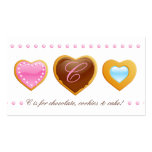 Chocolat C de coeur de biscuits de carte de visite