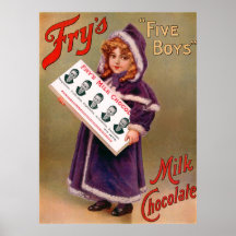 Chocolat du lait vintage affiches