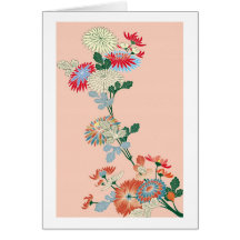 Chrysanthème japonais carte de vœux