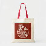 Chrysanthèmes chinois sur le rouge - sac fourre-to