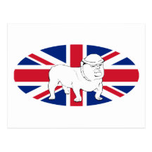 Churchill comme bouledogue et Union Jack Carte Postale
