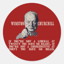 Churchill sur des conservateurs et des libéraux adhésif rond