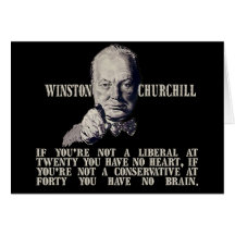 Churchill sur des conservateurs et des libéraux cartes de vœux