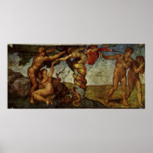 Chute du jardin d'Éden, fresque, Michaël Angelo Posters