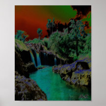 CHUTE TROPICALE DE L'EAU AFFICHES