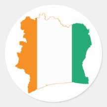 Ci de carte de drapeau de d'Ivoire de Cote Adhésif Rond