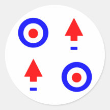 Cible et flèches de mod autocollants ronds