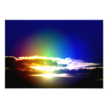 Ciel bleu de coucher du soleil d'arc-en-ciel art photographique