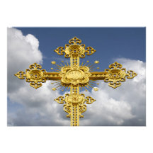 Ciel, croix invitation personnalisable
