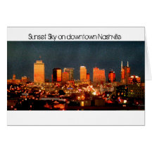 Ciel de coucher du soleil sur Nashville du centre Carte De Vœux