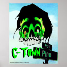 Ciel de "crâne de monstre" de pin de la C-Ville 90 Posters