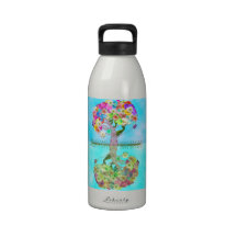 Ciel floral lumineux lunatique mignon de Teal de c Bouteilles D'eau