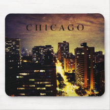 Ciel nocturne de Chicago Tapis De Souris